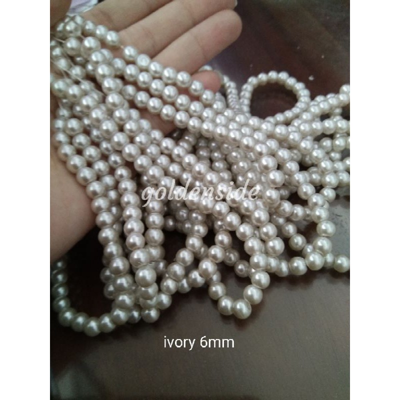 Mutsin berat Mutiara sintetis 6mm , monte 6mm per string