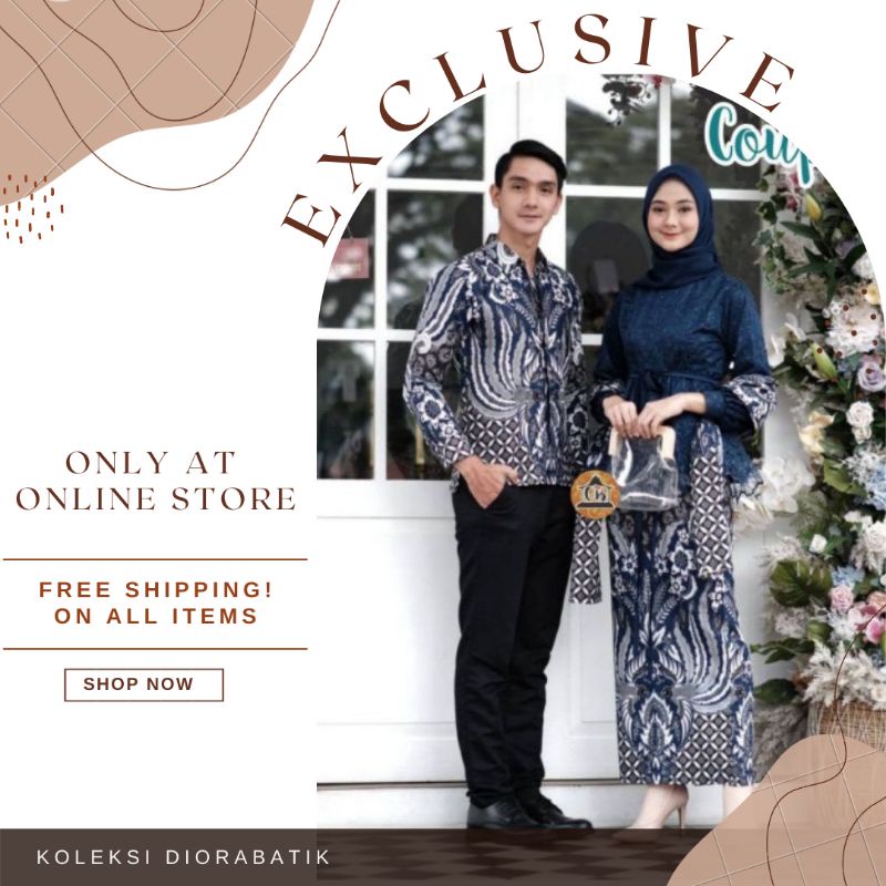 Couple Kebaya Tunangan //M.L.XL.XXL • Set Couple Kebaya Free Selendang Kemeja Pria Lengan Panjang