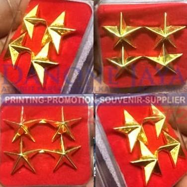 TERBARUU!! pin 3 dimesi bintang dua timbul tni polri baret atau kerah baju SALE