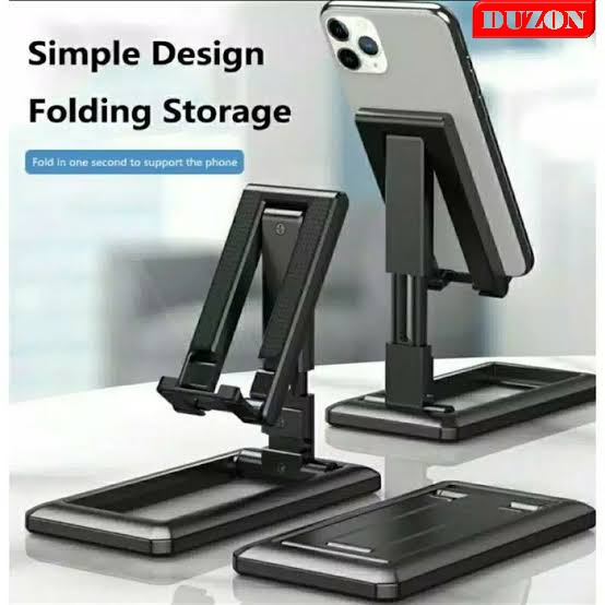 DUZON HOLDER HP HD28 FOLDING STANDING UNIVERSAL DUDUKAN HANDPHONE