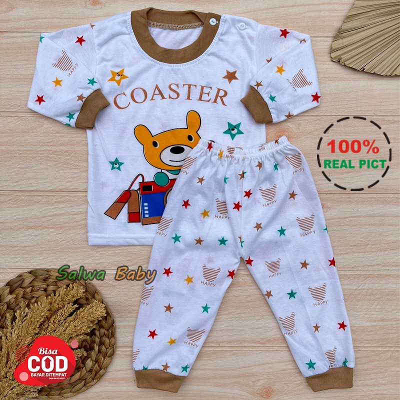 Piyama Bayi Setelan Baju Bayi Kaos Oblong lengan panjang Anak usia 6-12 Bulan Anababy