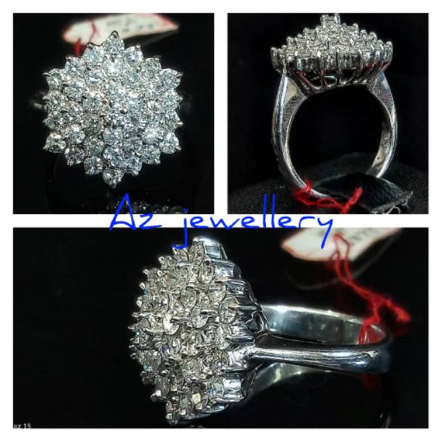 Cincin wanita emas putih berlian