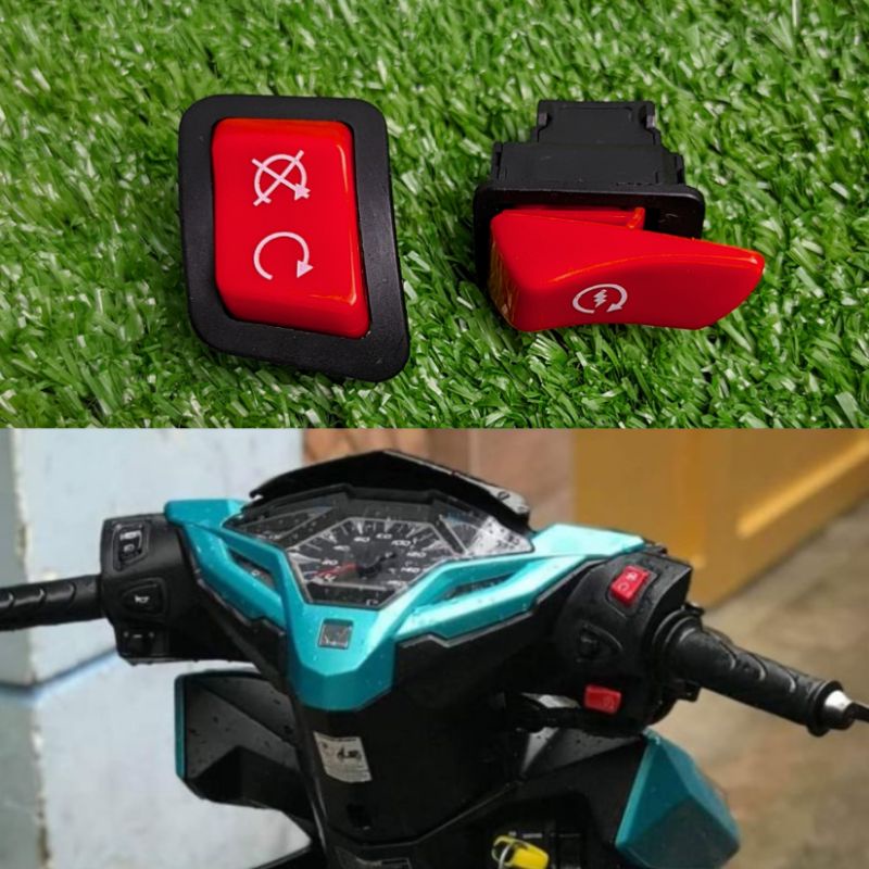 Saklar idling stop system + starter merah Vietnam tombol saklar Honda vario 125 150 beat revo helm in pcx cbu scoopy new vario wave saklar vietnam saklar lampu jauh dekat on off