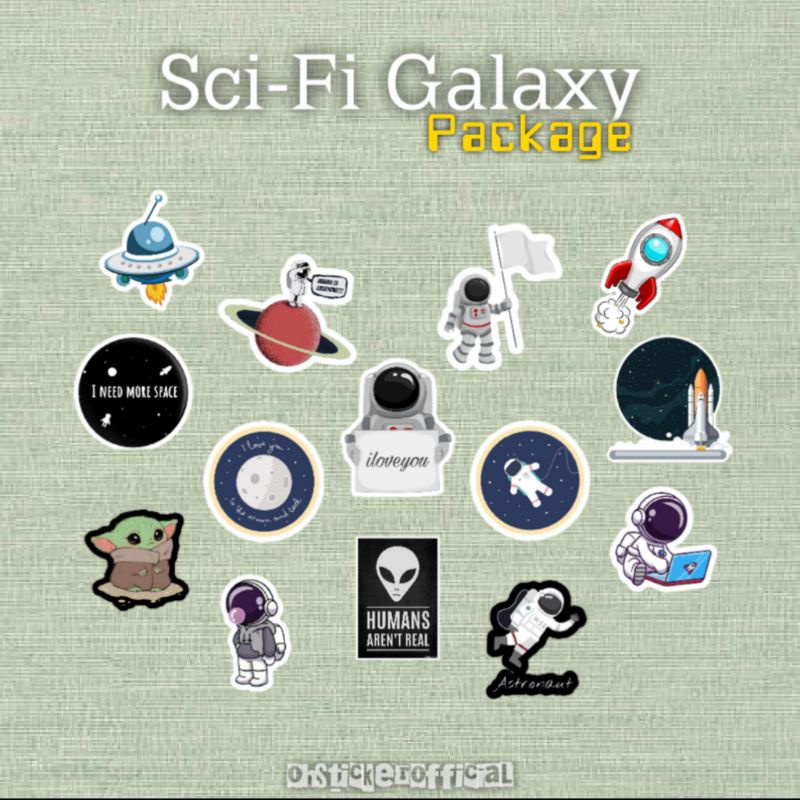 STICKER TUMBLR SCI-FI GALAXY SERIES STIKER CASE HANDPHONE LAPTOP DECAL MOTOR SCRAPBOOK AESTHETIC