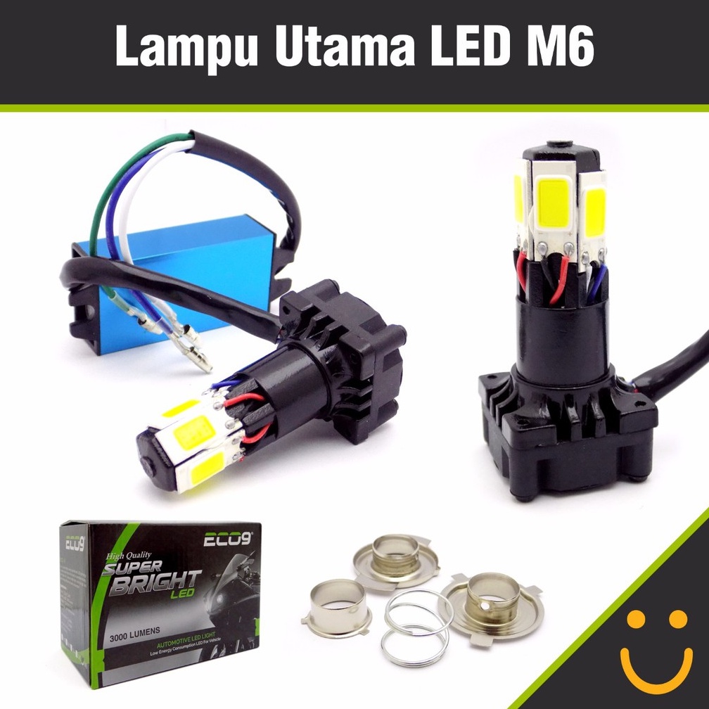 Lampu Utama Motor LED M6 / 6 SISI LUMINOS