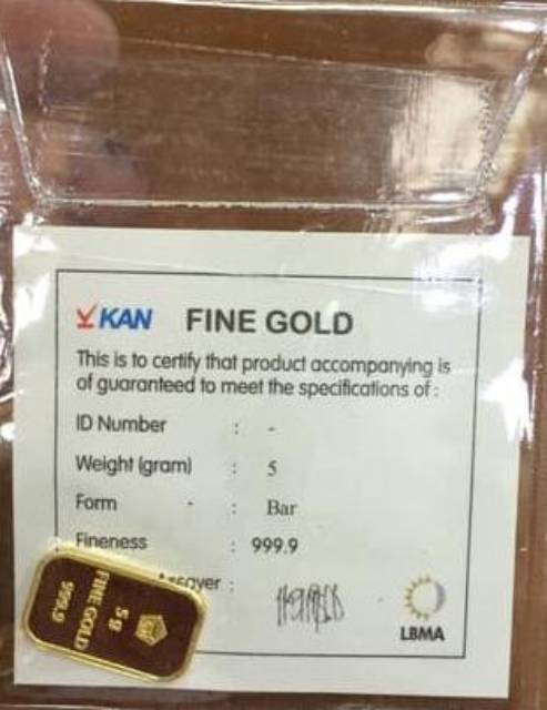 Emas Antam Sertifikat 5 gram 99,99