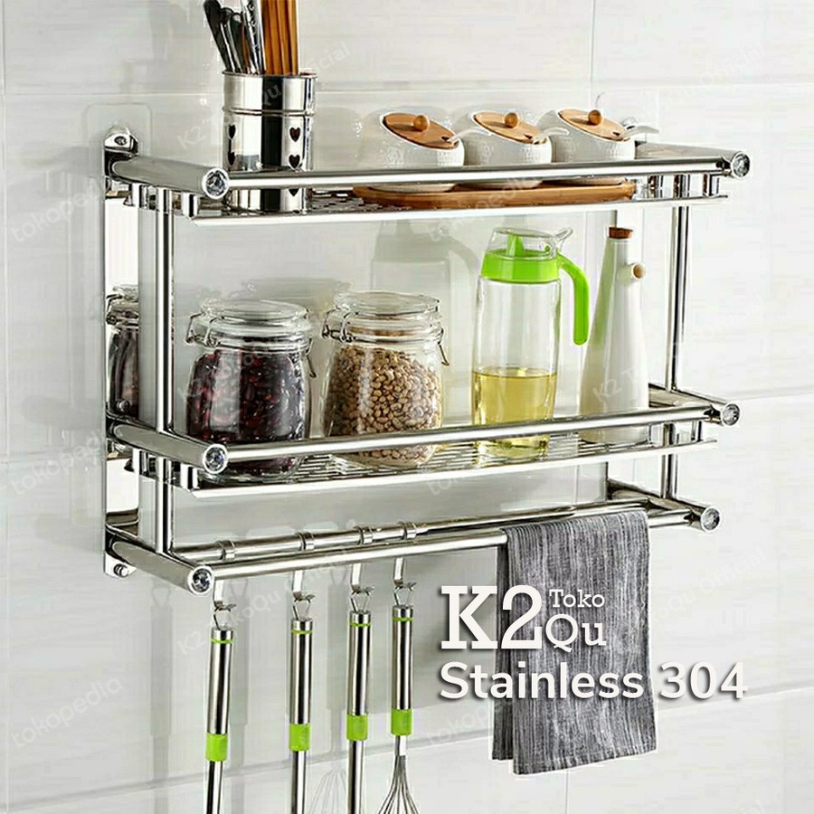 Rak Premium -rak dapur gantung minimalis stainless steel