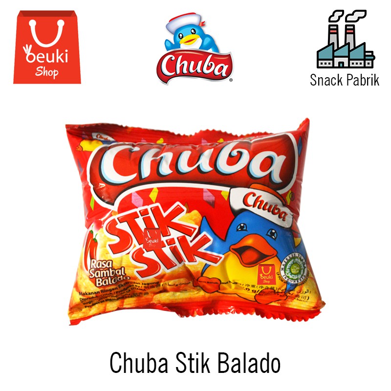 

Chuba Stik Stik Rasa Sambal Balado Jajanan Jadul Rasa Nikmat Harga Murah Meriah - 10gr