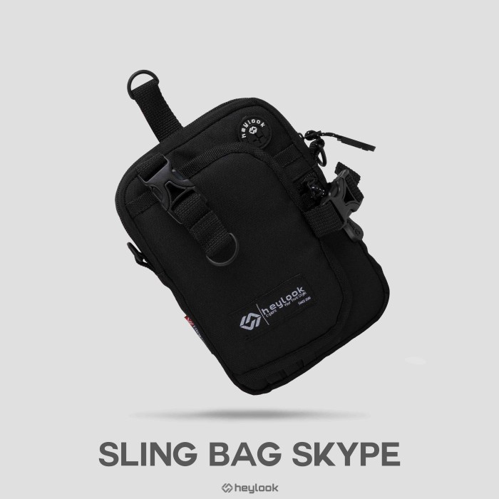 [MURAH] [COD] TAS SELEMPANG PRIA SKYPE SLING BAG PRIA TAS SLEMPANG MINI COWOK MURAH - Hitam