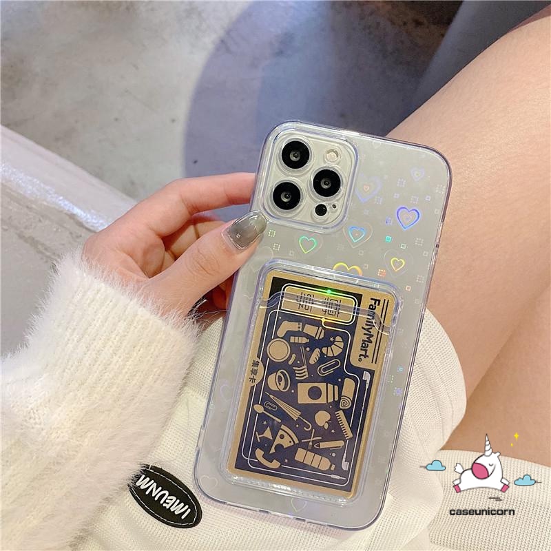 Casing Soft Case iPhone 7plus 13 11 12 pro Max 6 6s 7 8 plus X XR XS Max SE Motif Hati Laser Transparan