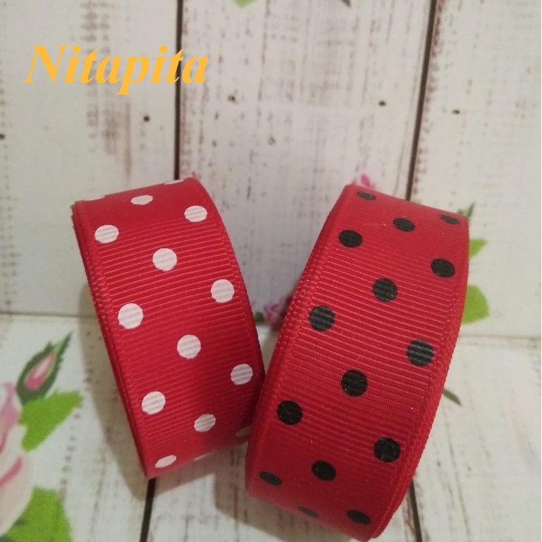 

GRANDMLATI RB44 (PER yard) PITA GROSSGRAIN 2,5CM POLKADOT