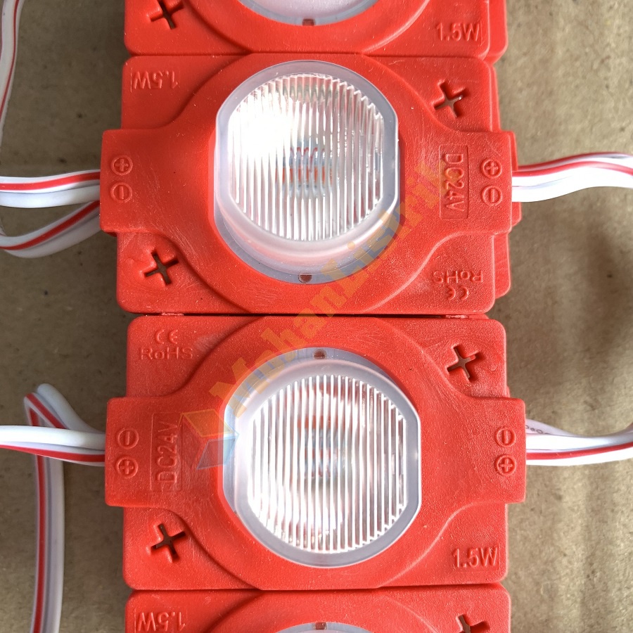 Lampu LED Modul 1 Mata DC 24 Volt 1.5 Watt Strip Mata Jumbo LED Module 24V - Merah