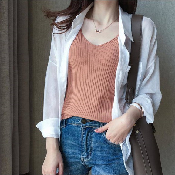 TankTop Wanita Polos Bahan Rajut Tengtop-4