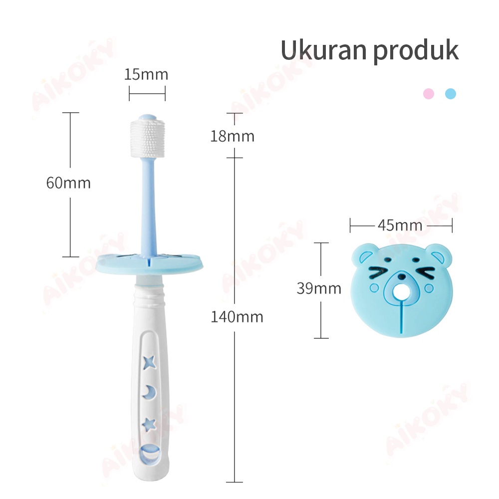 Aikoky sikat gigi anak bayi Nano toothbrush 360 derajat/baby tooth brush 2-12tahun