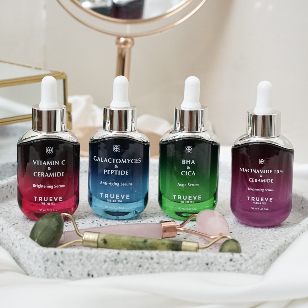TRUEVE Niacinamide | Cica Vitamin C Galactomyces Ceramide Peptide AHA BHA PHA Serum