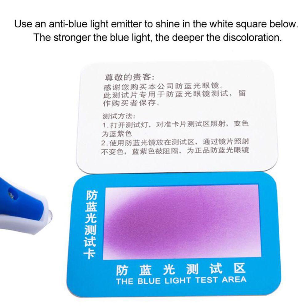 Mxbeauty Anti-Blue Light Test Card Anti Blue Light Glasses Lens Blue Light Generator Glasses Test Light Reusable UV Test Aksesoris Kartu Generator