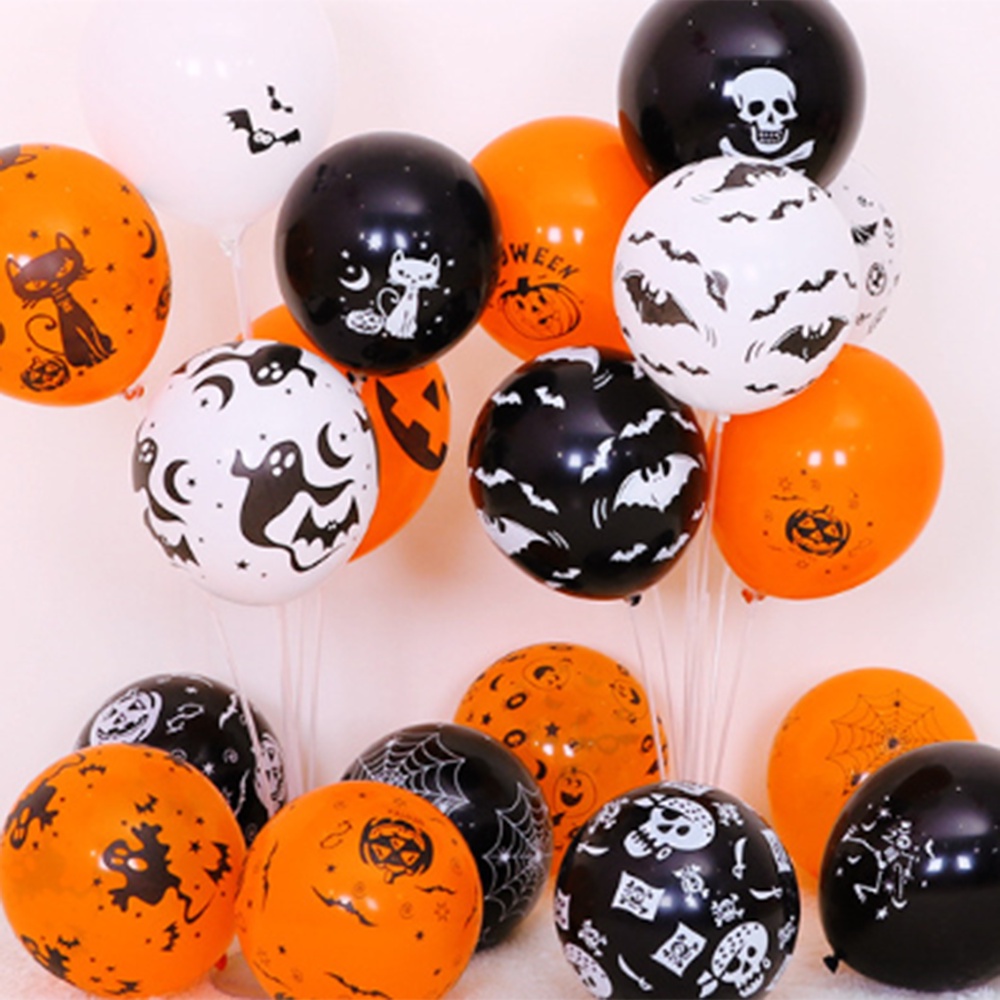 20pcs Balon Latex Motif Print Labu Halloween Ukuran 12 Inci Untuk Dekorasi Pesta