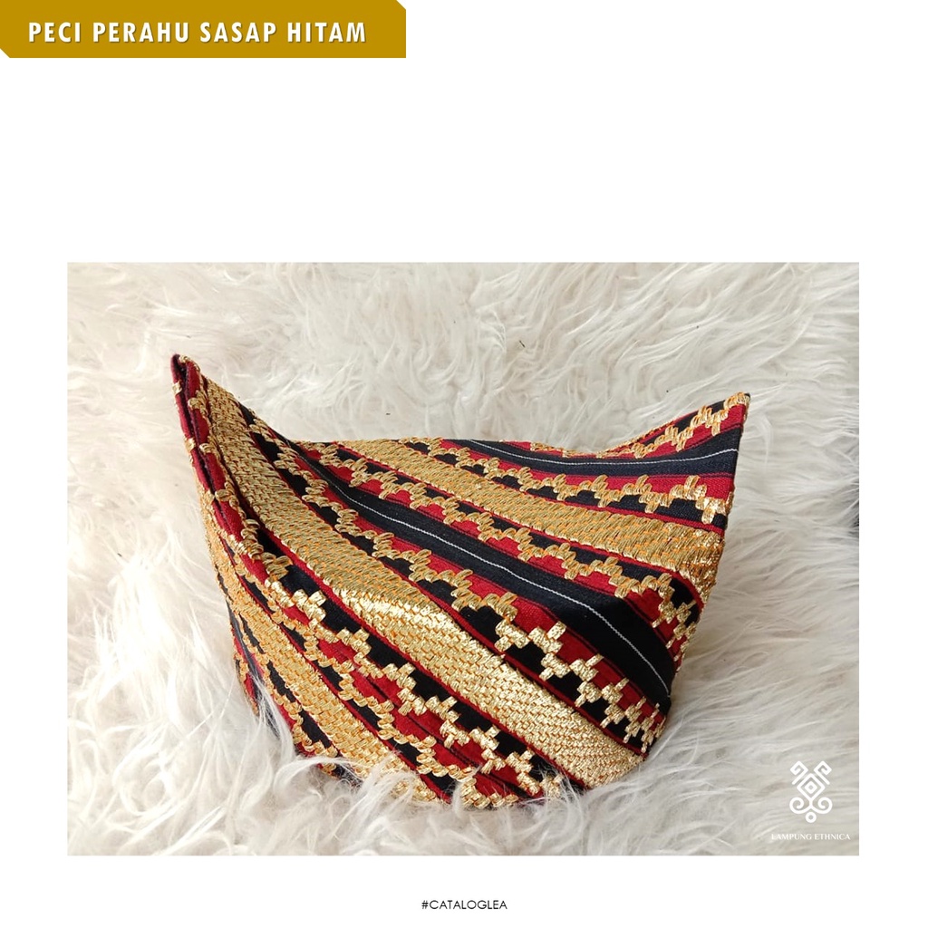 LAMPUNG ETHNICA OFICIAL - TAPIS LAMPUNG ASLI - Peci perahu Tapis Lampung - peci adat lampung - MOTIF