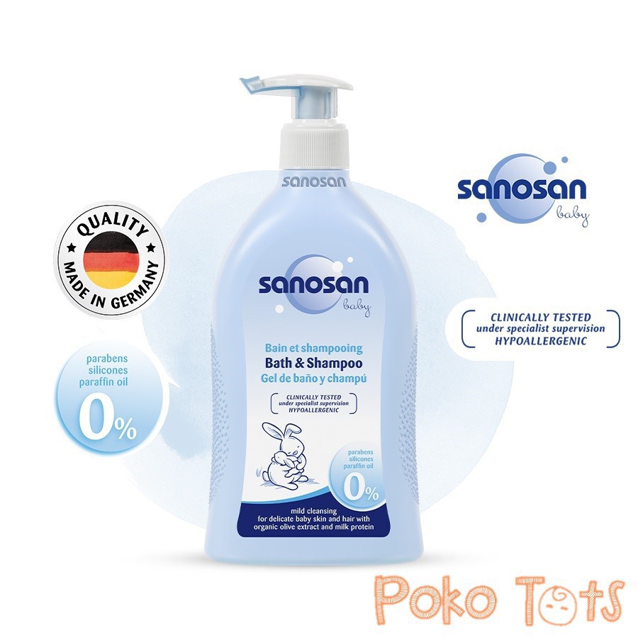 Sanosan Baby Bath and Shampoo 500ml Sabun Shampo Bayi