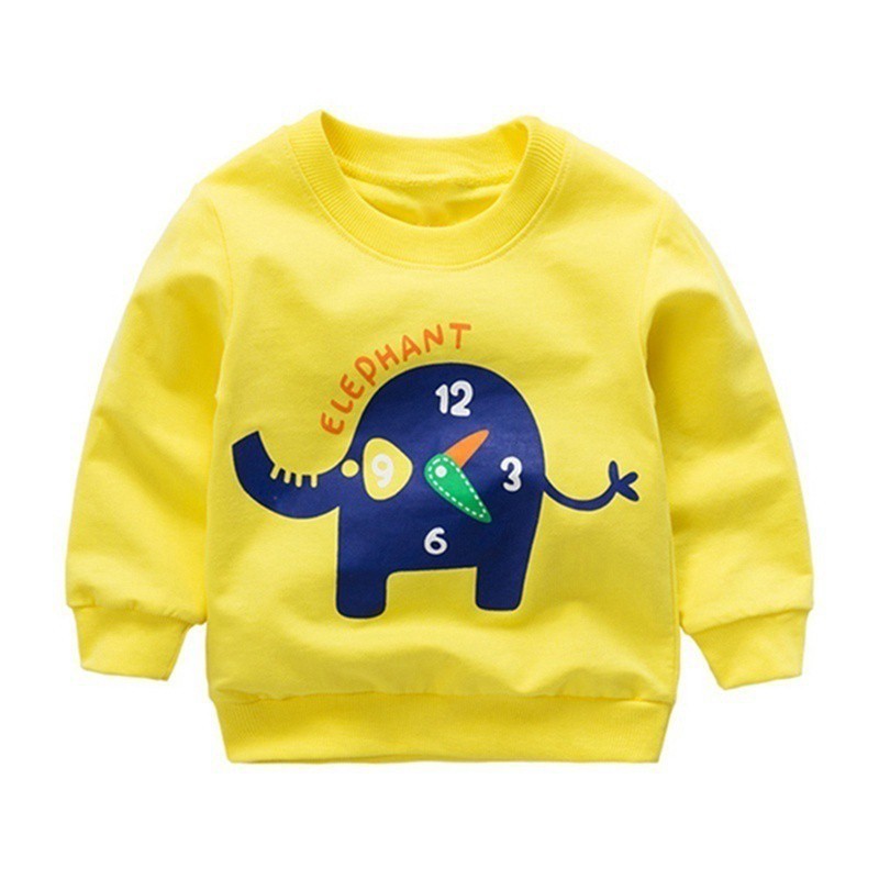 Kekinian Tampilan Modis Babby Al #221 IU Sweater Kaos Casual Lengan Panjang dengan Gambar Kartun