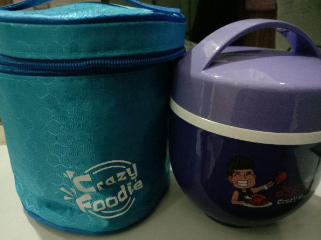 Lunchbox Set Yooyee 612 Pink Blue/ Free Tas Bekal
