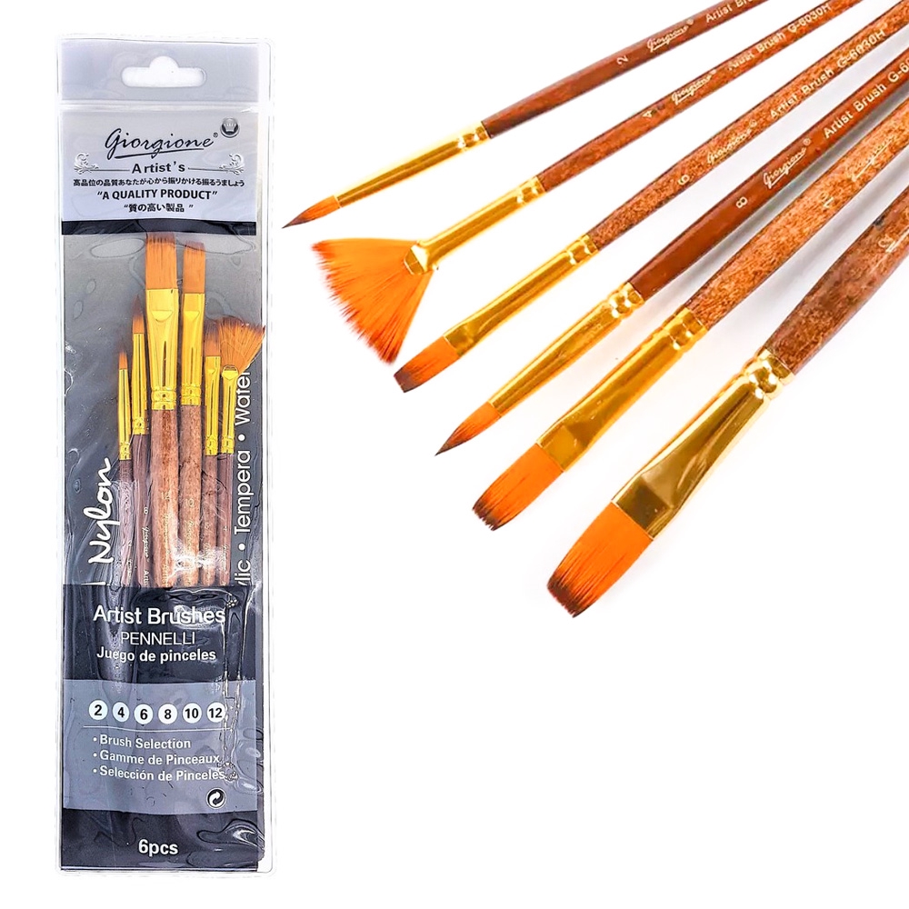 

Giorgione Brush Set 6 G-6030H / Kuas Lukis Set 6