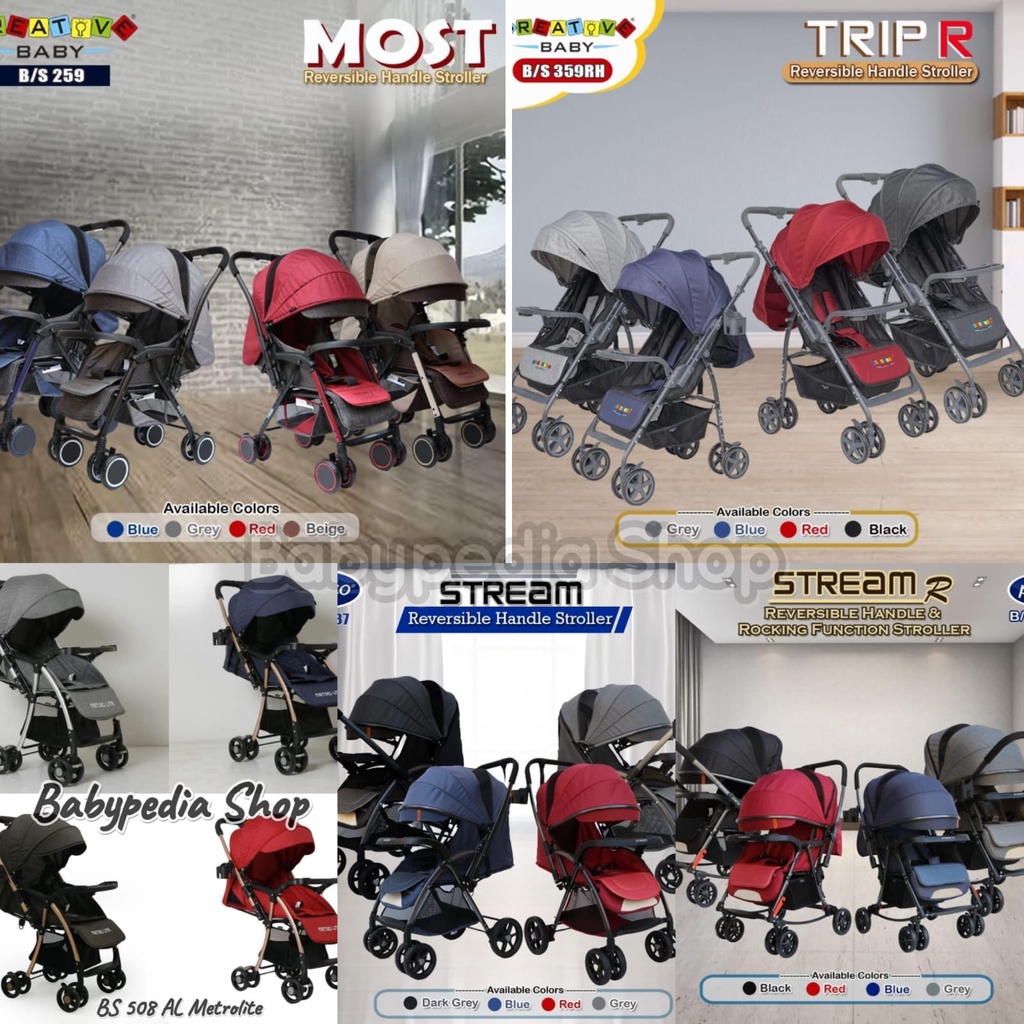 Pliko 359 RH/387/397 R/508 AL/BS 259 Stroller Ayun Kereta Dorong Hadap Depan Belakang