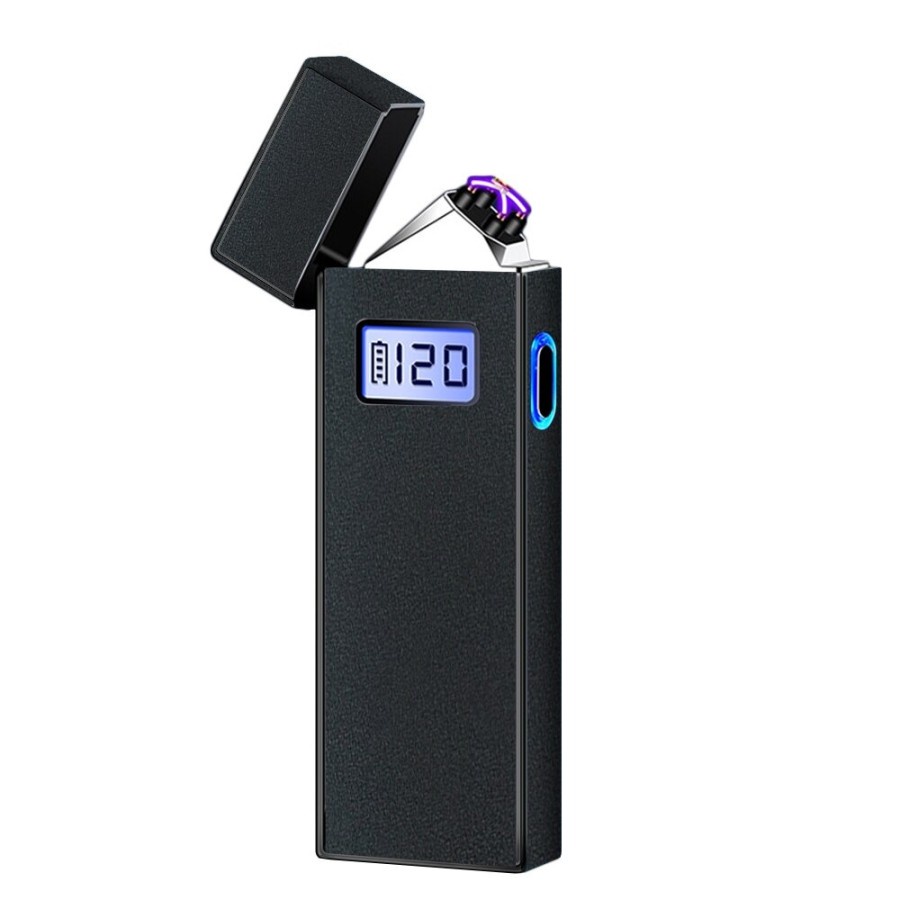 Korek Api Elektrik Pulse Plasma Cross Double Arc Lighter - JL619 - Black