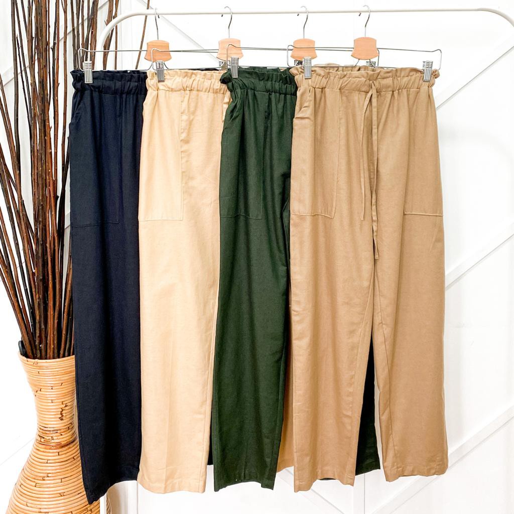 Celana Bawahan Wanita Casual KHANSA PANTS Bahan Katun Linen Rami Celana Muslim Wanita Hijab Terbaru Celana Jeans  Panjang Casual Celana Wanita Modern Celana Kerja Murah Bawahan Muslimah Simpel Pants Model Trendy 2021