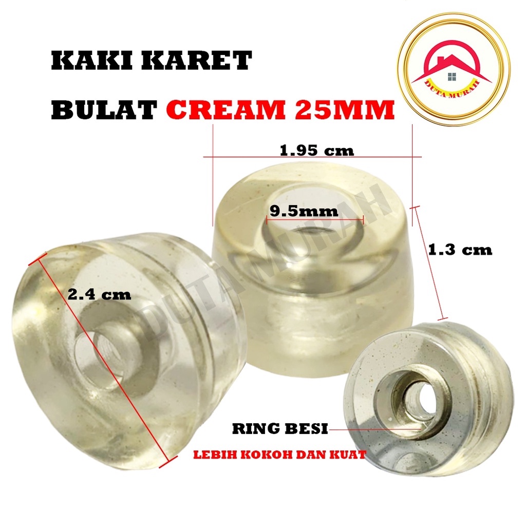 Karet Kaki untuk Kursi Meja Bulat / Karet Bulat Anti Slip Hitam Clear + Ring