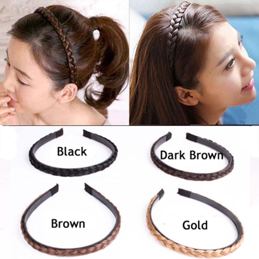 Needway Rambut Band Pernikahan Fashion Wanita Kepala hoop Aksesoris Rambut Hiasan Kepala Memutar Wig Headband