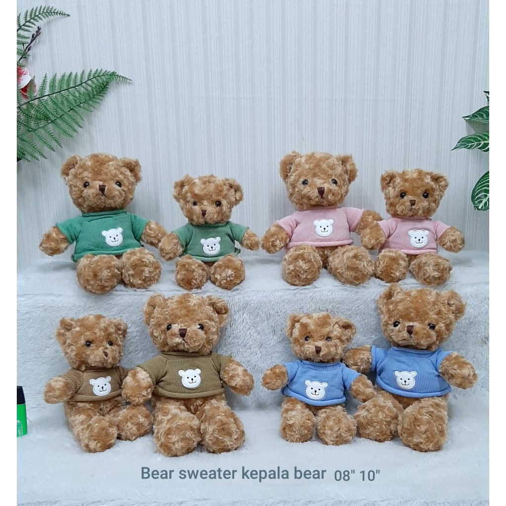 Boneka Teddy Bear Sweter Size 10&quot;/35cm/boneka beruang/Boneka teddy Baju Sweater Stripe/Boneka Bear Premium