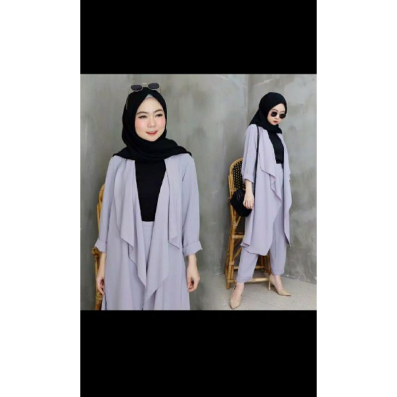 Grosir baju setelan kantor wanita hijab terbaru jade dan celana