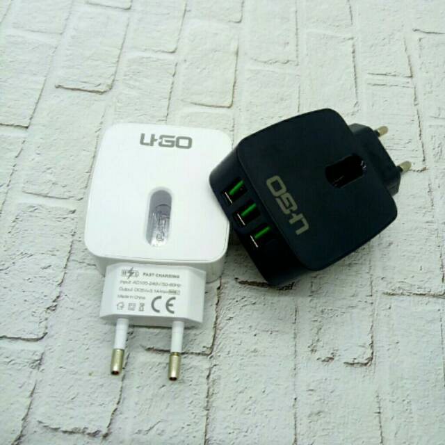 UGO A301 Travel Charger 3.1A 3Usb Port Power Pro Fast Charging