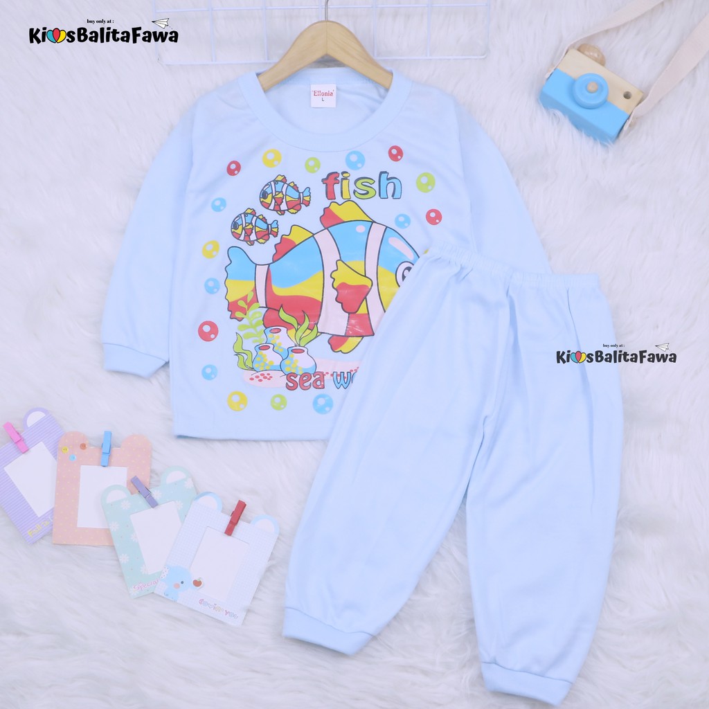 Piyama Kaos Kartun Uk. 3 Tahun / Piyama Anak Baju Tidur Babydoll Setelan Kaos Lengan Celana Panjang