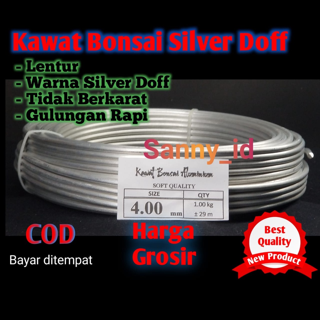 Kawat Bonsai 4mm Aluminium Roll 1kg