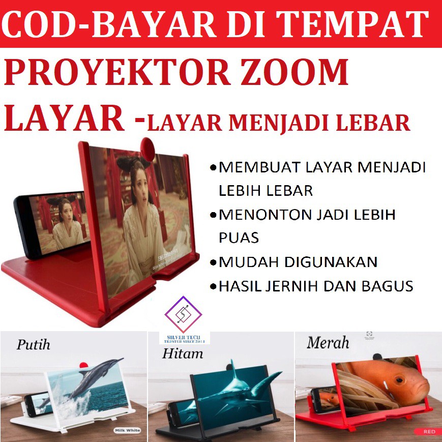 Stand Proyektor Layar HP - Layar jadi lebih besar - Zoom Pencerminan Layar  / Screen Amplifier