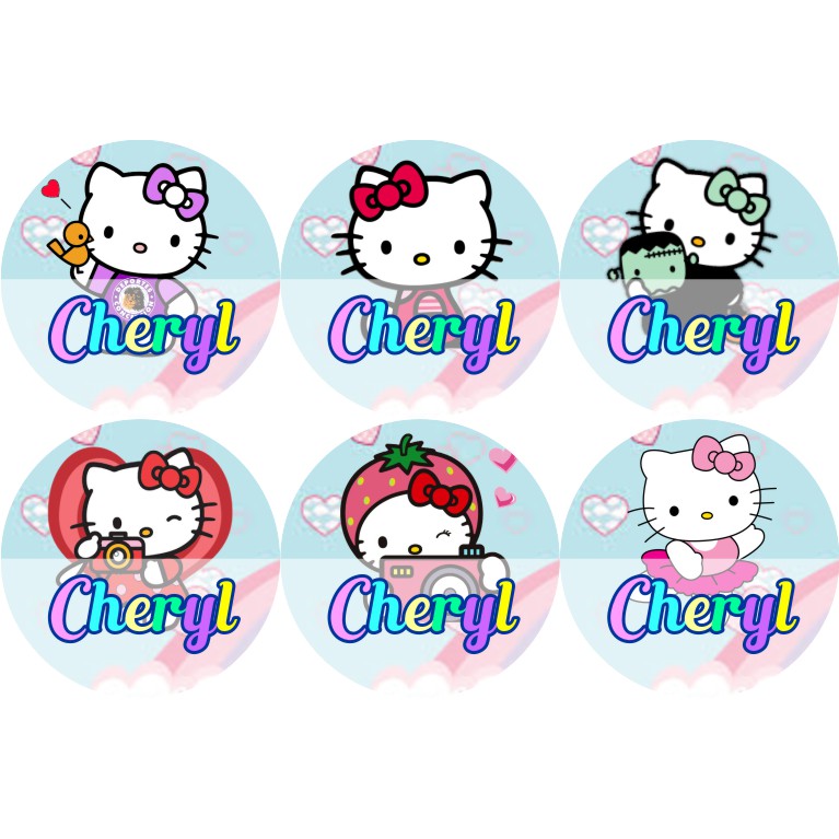 

STIKER LABEL NAMA WATERPROOF CIRCLE HELO KITTY 4