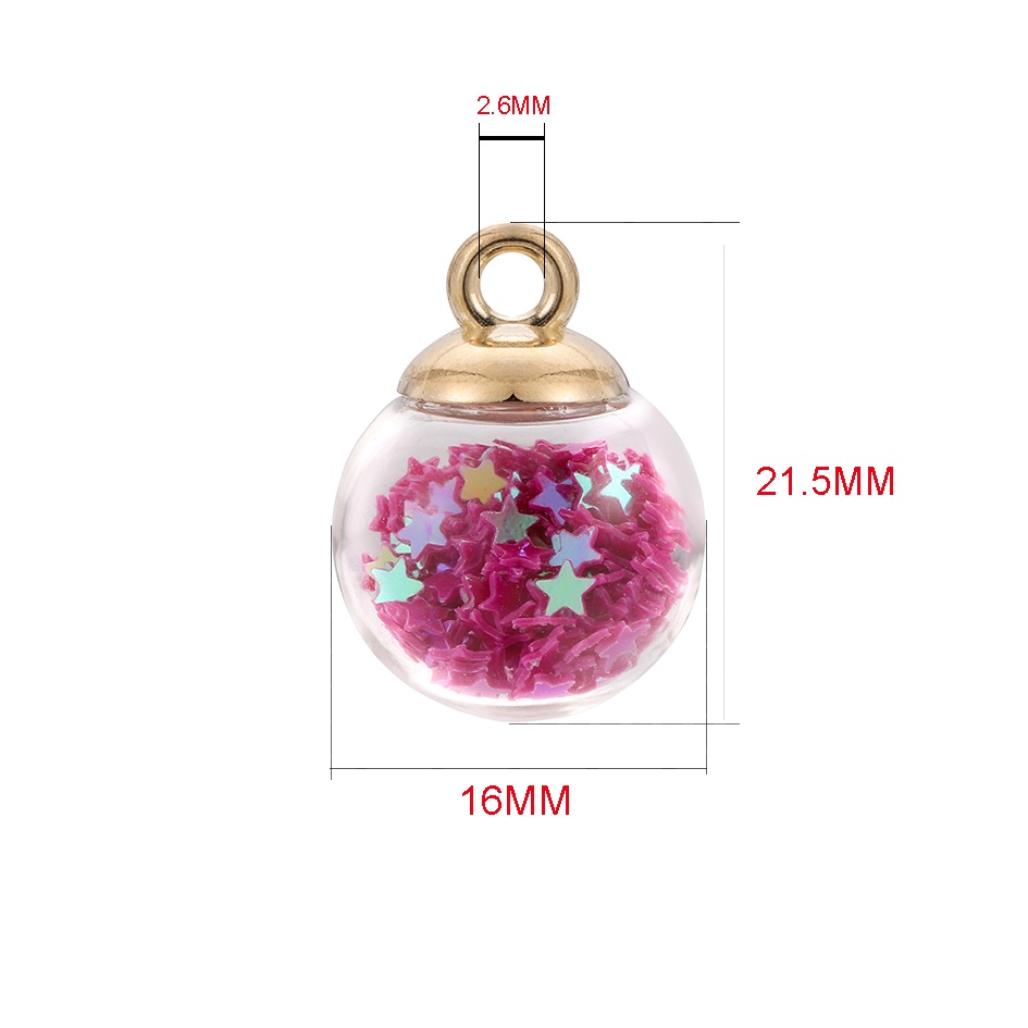 10pcs/pack Liontin bola kaca transparan dapat digunakan untuk perhiasan diy untuk membuat kalung gelang dan anting-anting