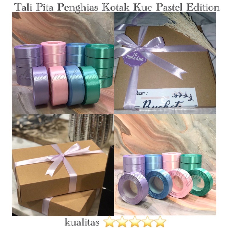 

Tali Pita Penghias Kotak Kue Edisi Pastel Pita Pastel 1 roll 23 meter