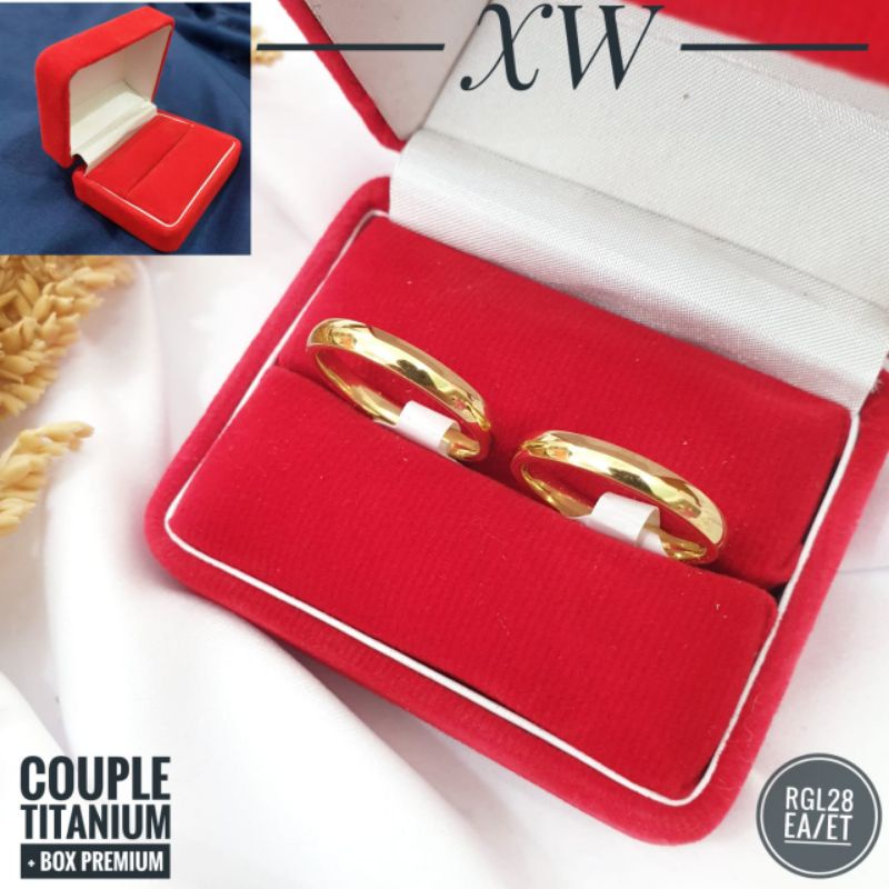 PAKET Cincin Couple Titanium TERMURAH (Termasuk BOX)