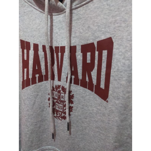 Hoodie H&amp;M Harvard Grey Hnm Pria Wanita Full Tag Free Paper Bag