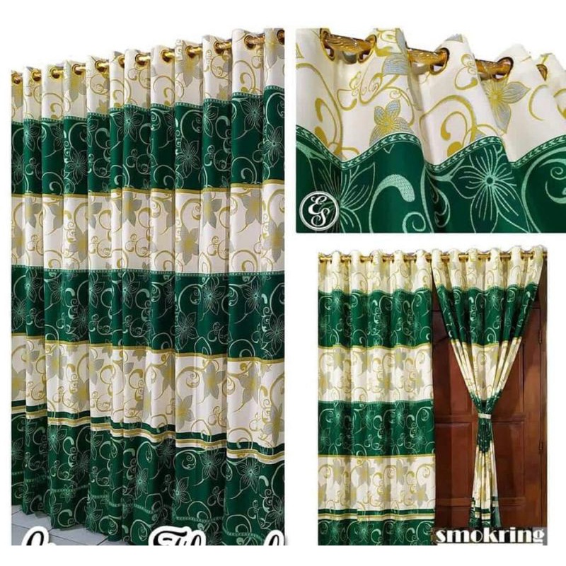 Gorden Smokering Motif Green Florall | Smokering Murah | Smokering 12 Lubang