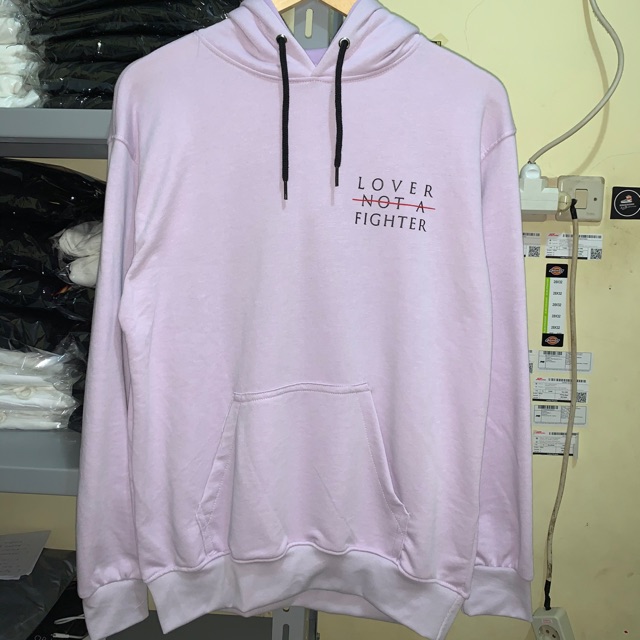 lover not a fighter hoodie h&m