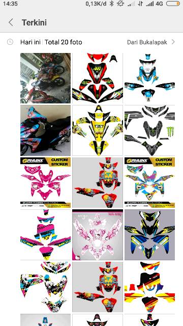 Decal KUMPULAN MOTIF MIO.BEAT.KLK.CRF DLL COSTUM