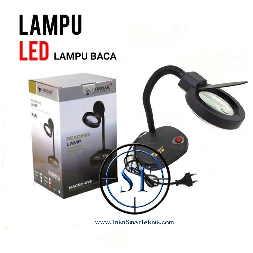 Lampu Baca LED Lampu Meja Kaca Pembesar-208 Reading Lamp Magnifier LED Desk Light