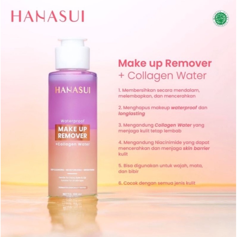 HANASUI WATERPROOF MAKEUP REMOVER/ PEMBERSIH MAKE UP/ PEMBERSIH WAJAH 100ML