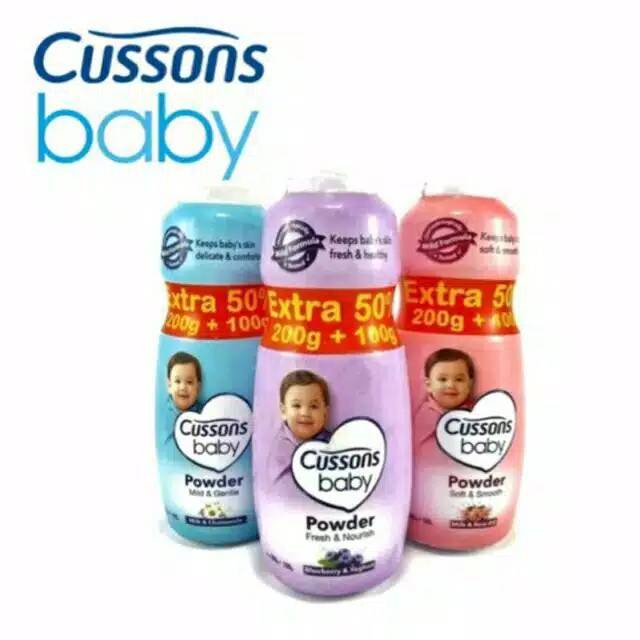 Cussons baby powder bedak 200gr + 100gr (extra 50%)