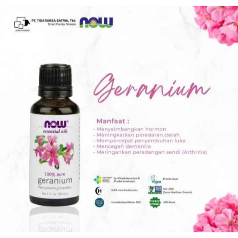NOW essential oil geranium