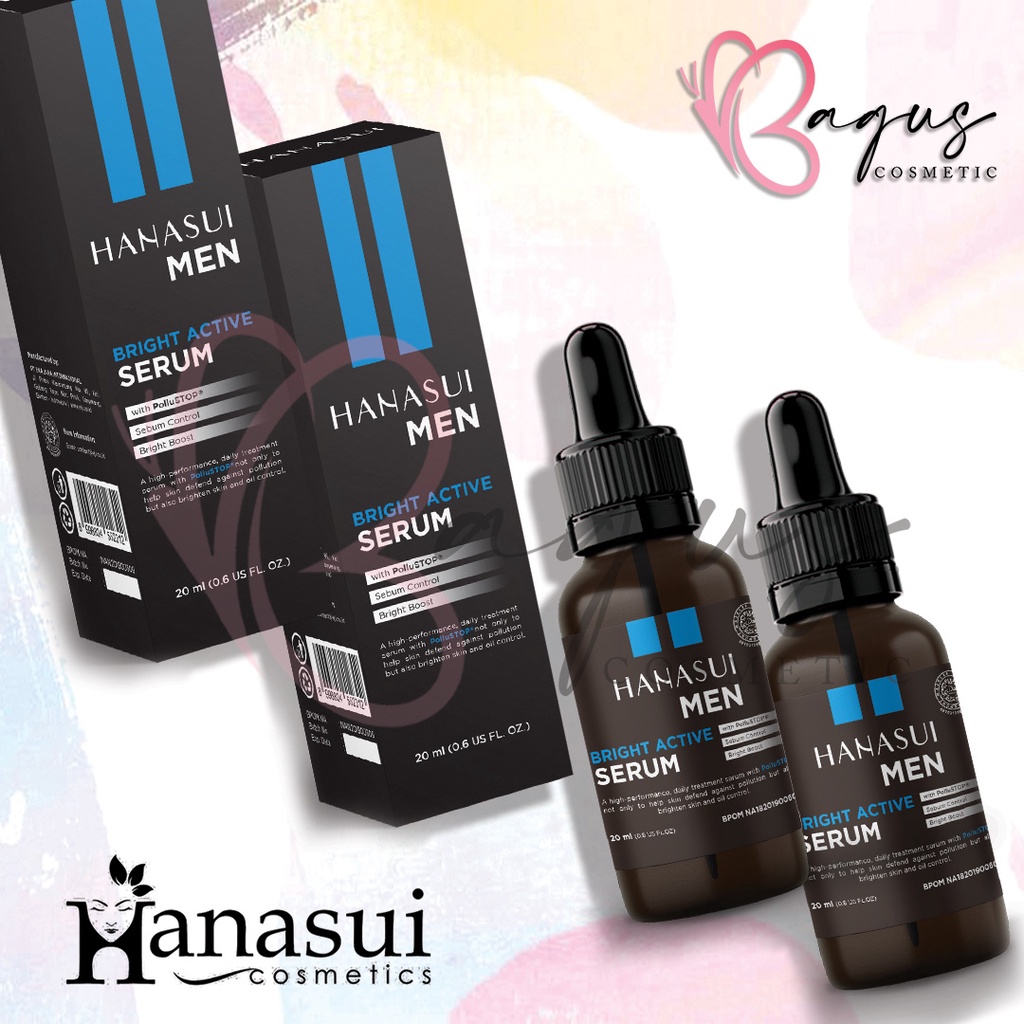 ⭐BAGUS⭐ HANASUI POWER SERUM WAJAH BPOM | Gold / Collagen / Pink / Biru / Vit C Acne Men 20ml